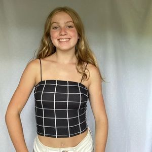 Black and white cami/tube top